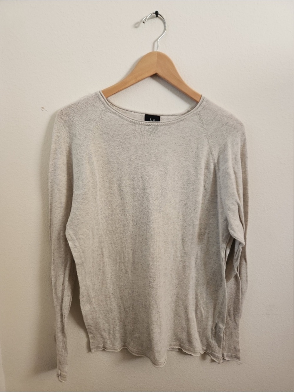 Magaschoni Women's Crew Neck Lightweight Sweater Long Sleeve Ash Gray Medium